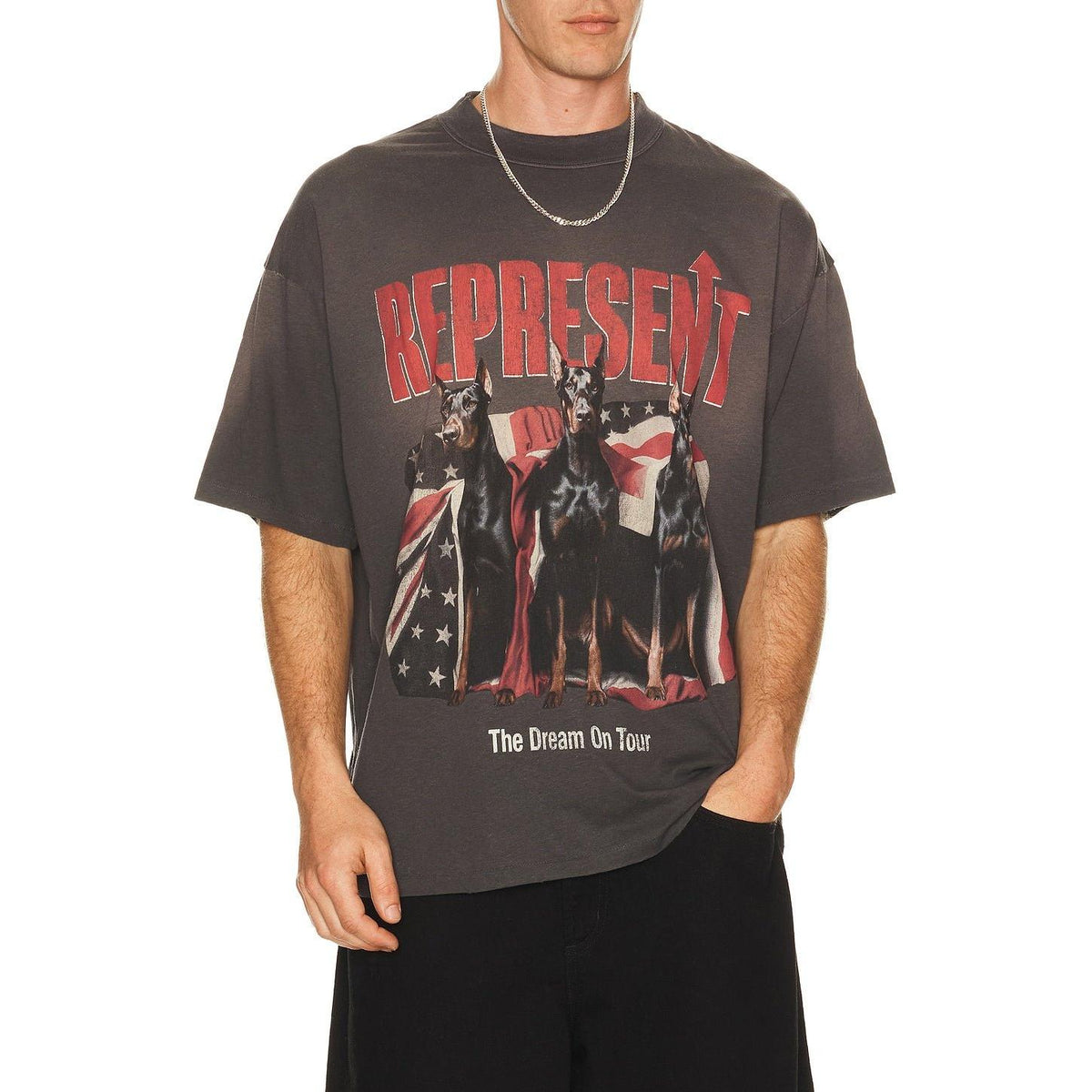 Represent Dream On Tour Tee Sun Fade Grey - Im Your Wardrobe