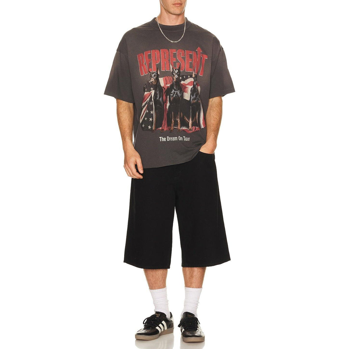 Represent Dream On Tour Tee Sun Fade Grey - Im Your Wardrobe