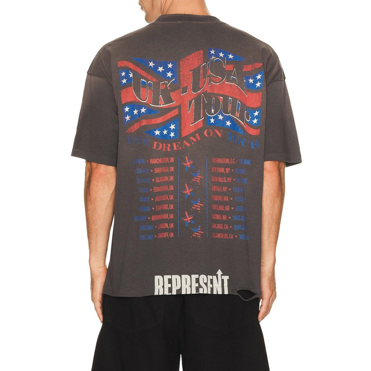Represent Dream On Tour Tee Sun Fade Grey - Im Your Wardrobe