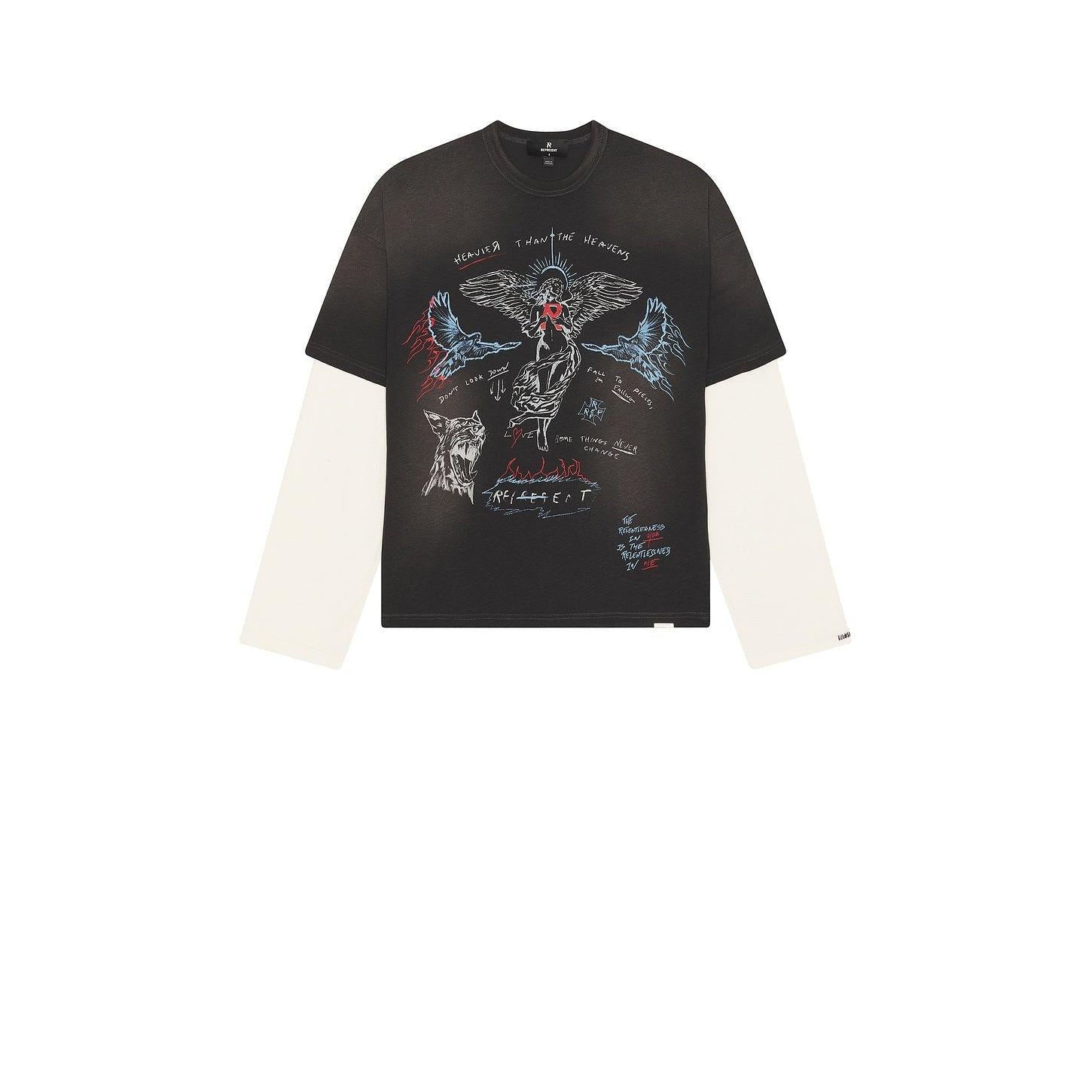 Represent Heavier Than The Heavens Long Sleeve Tee Washed Black - Im Your Wardrobe
