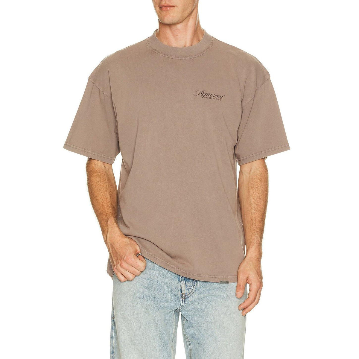 Represent Owners Club Script Tee Shirt Truffle - Im Your Wardrobe