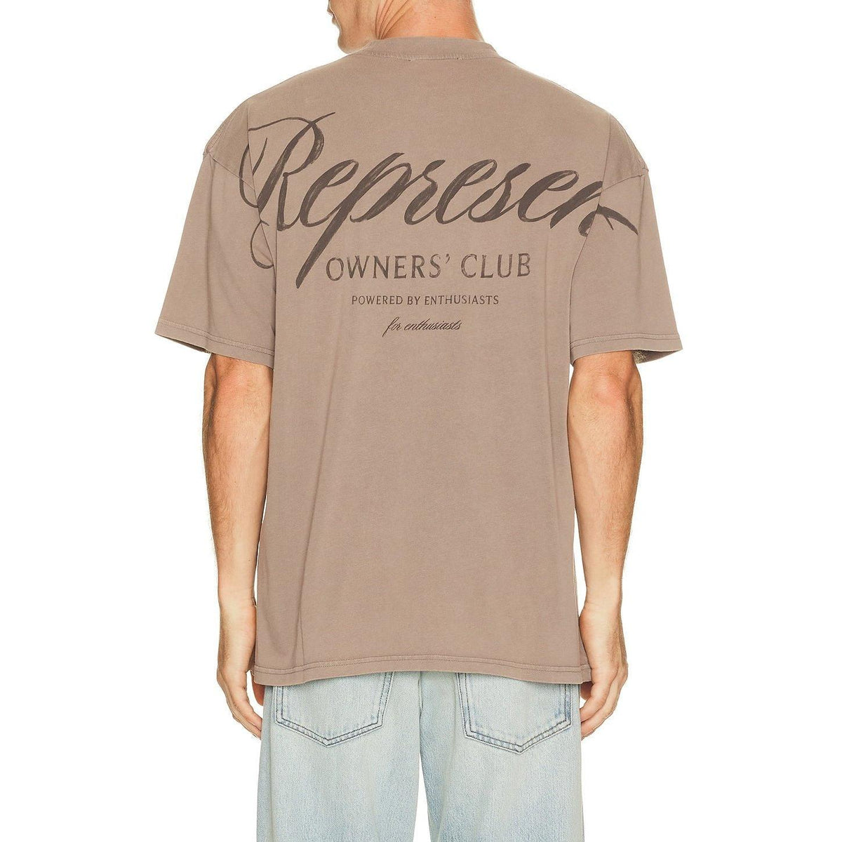 Represent Owners Club Script Tee Shirt Truffle - Im Your Wardrobe