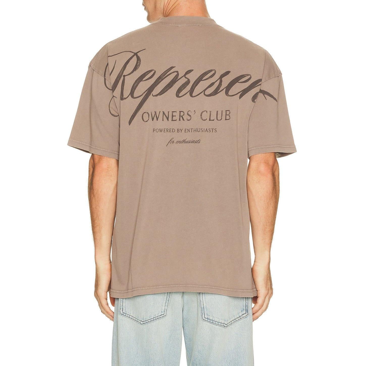 Represent Owners Club Script Tee Shirt Truffle - Im Your Wardrobe