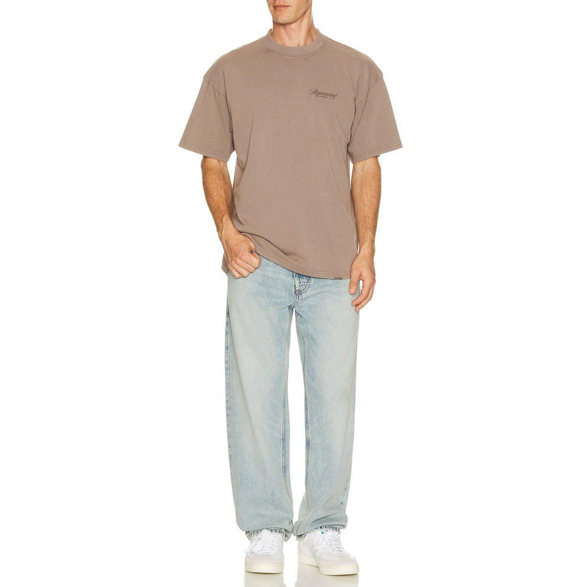 Represent Owners Club Script Tee Shirt Truffle - Im Your Wardrobe
