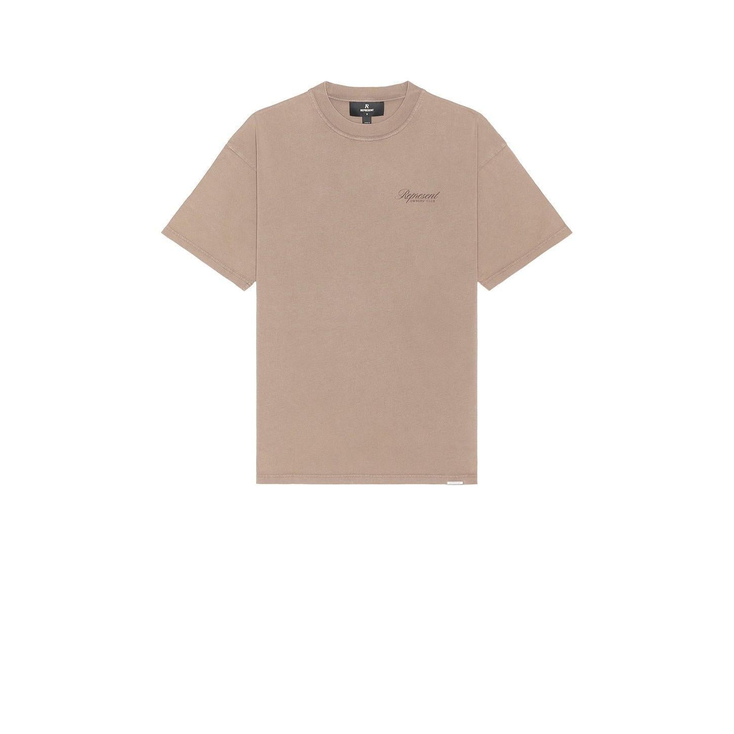 Represent Owners Club Script Tee Shirt Truffle - Im Your Wardrobe