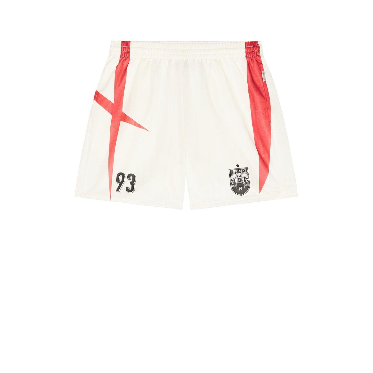 Represent Printed Spike Football Shorts Flat White - Im Your Wardrobe