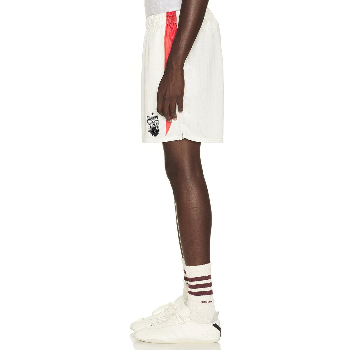 Represent Printed Spike Football Shorts Flat White - Im Your Wardrobe