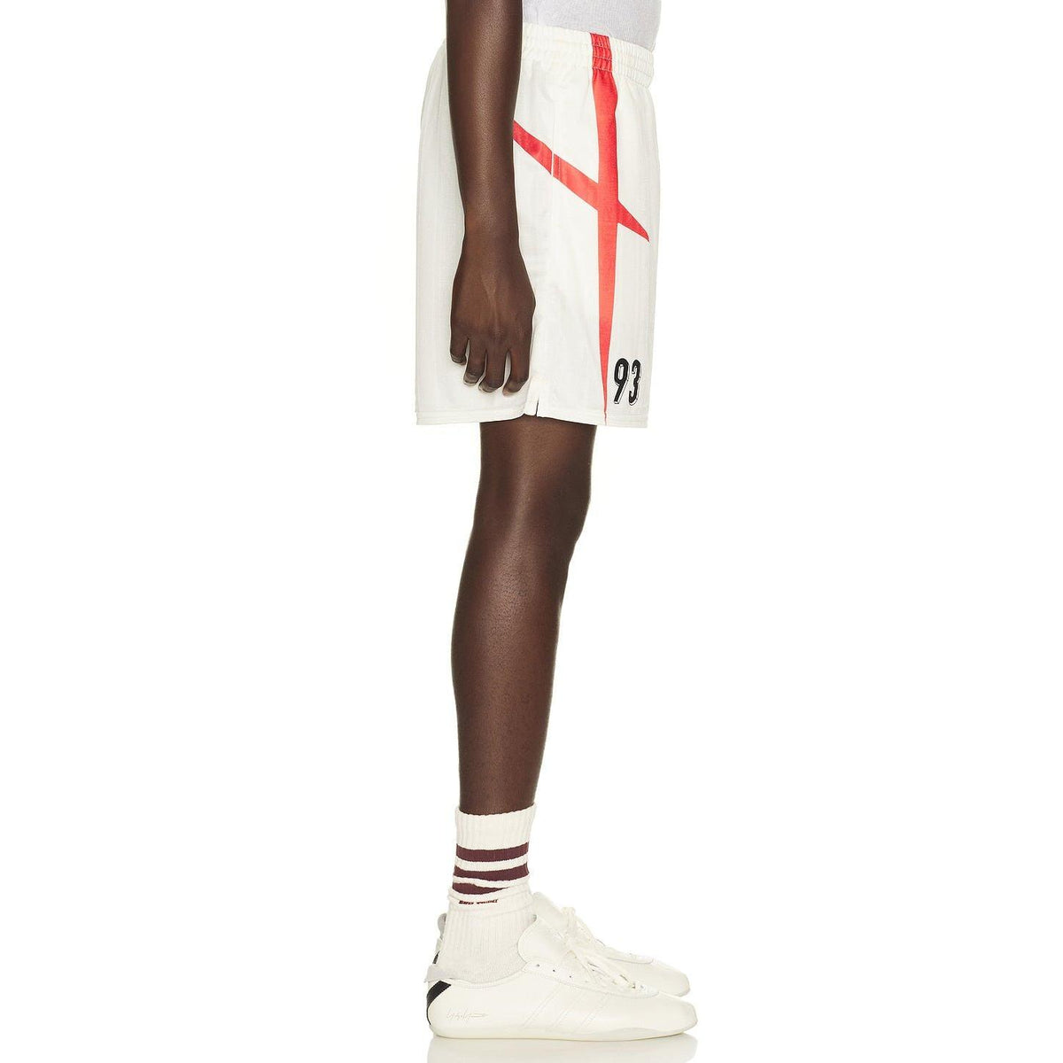 Represent Printed Spike Football Shorts Flat White - Im Your Wardrobe