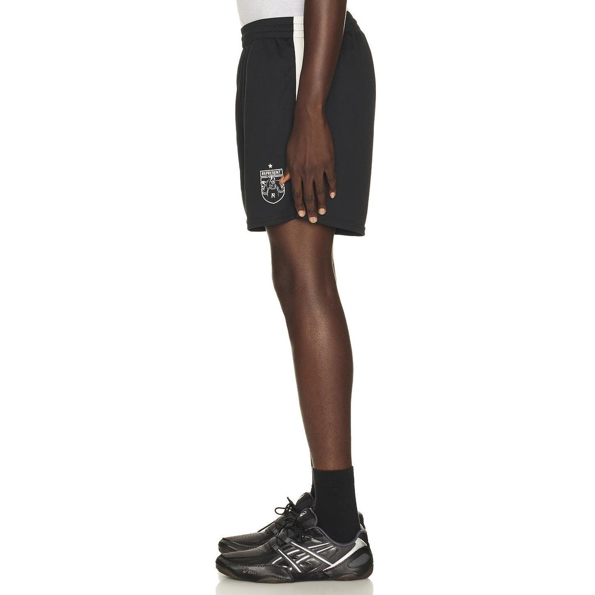 Represent Star Football Panelled Shorts Jet Black - Im Your Wardrobe