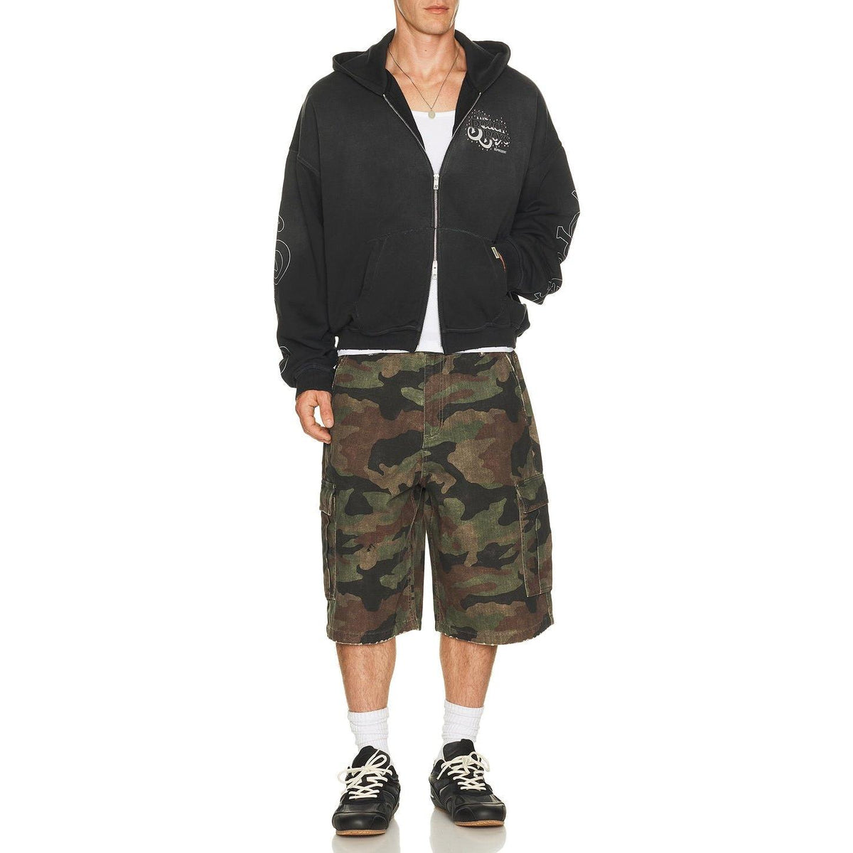 Represent x Beach Boys Endless Summer Zip Through Hoodie Stained Black - Im Your Wardrobe