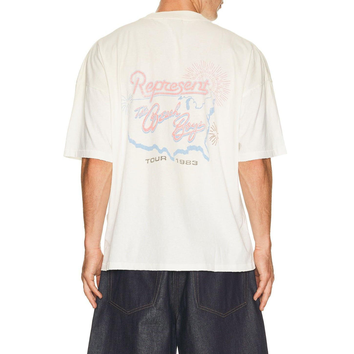 Represent x Beach Boys Tour Tee Shirt Washed Ecru - Im Your Wardrobe