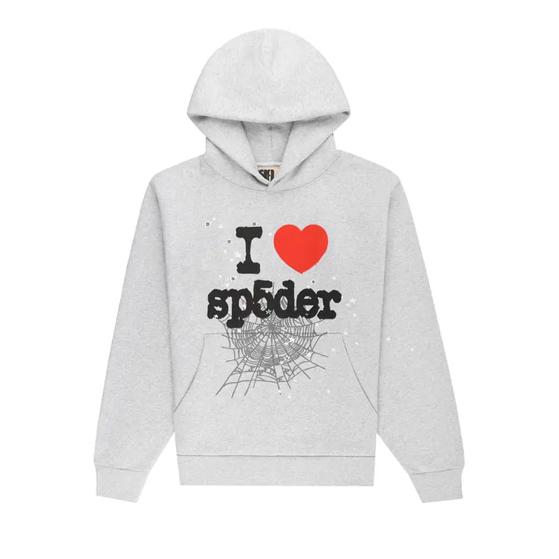 Sp5der Souvenir Hoodie Heather Grey (FW24) - Im Your Wardrobe