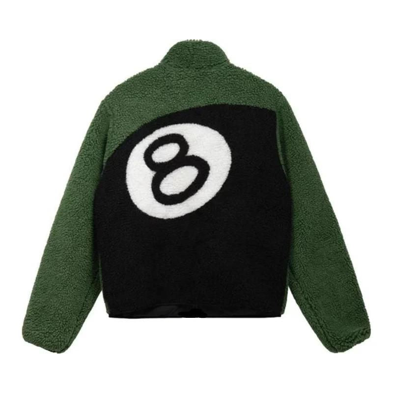 Stussy 8 Ball Sherpa Reversible Jacket - Green - Im Your Wardrobe