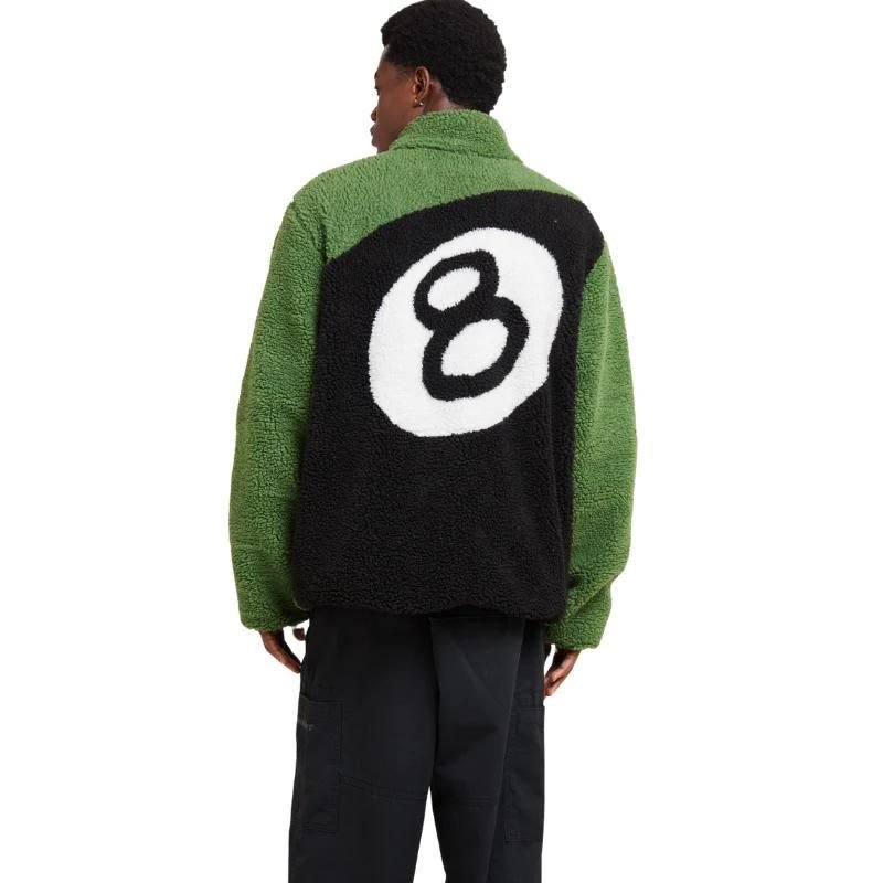 Stussy 8 Ball Sherpa Reversible Jacket - Green - Im Your Wardrobe