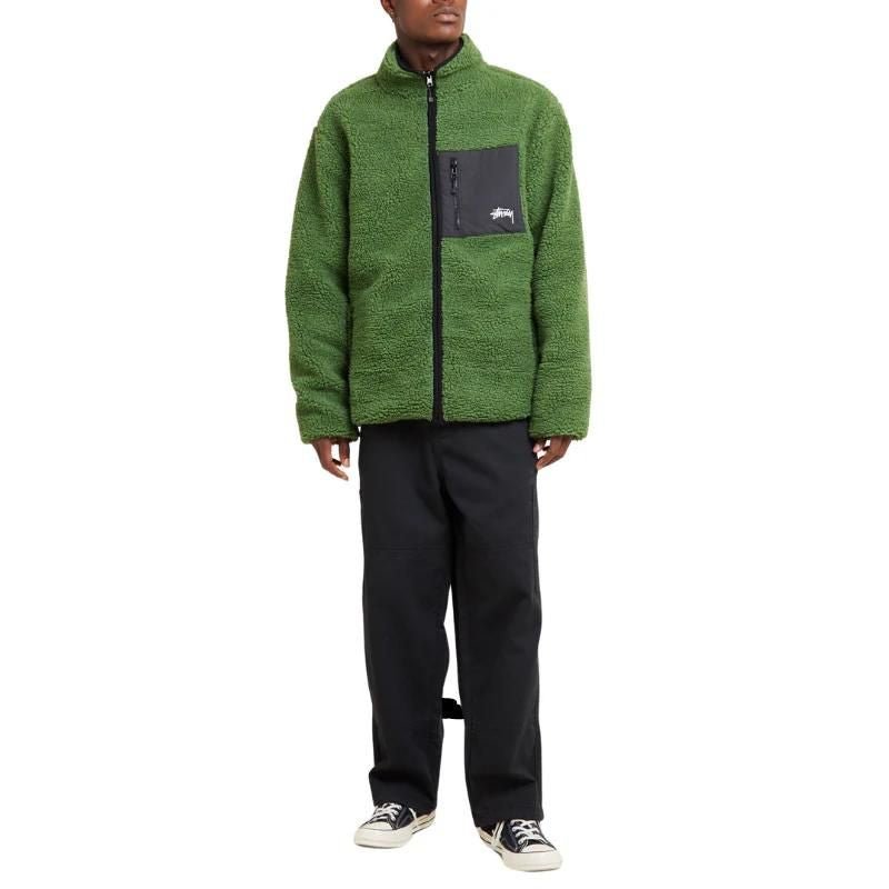 Stussy 8 Ball Sherpa Reversible Jacket - Green - Im Your Wardrobe