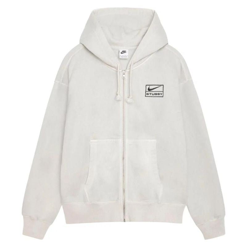Stussy x Nike Pigment Dyed Fleece Zip Hoodie (Light Bone) (SS24) - Im Your Wardrobe