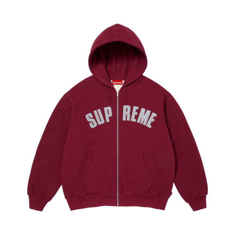 Supreme Arc Thermal Lined Zip Up Hooded Sweatshirt Cardinal - Im Your Wardrobe