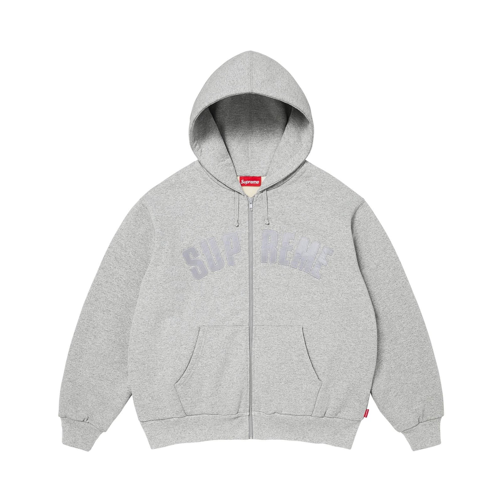 Supreme Arc Thermal Lined Zip Up Hooded Sweatshirt Heather Grey - Im Your Wardrobe
