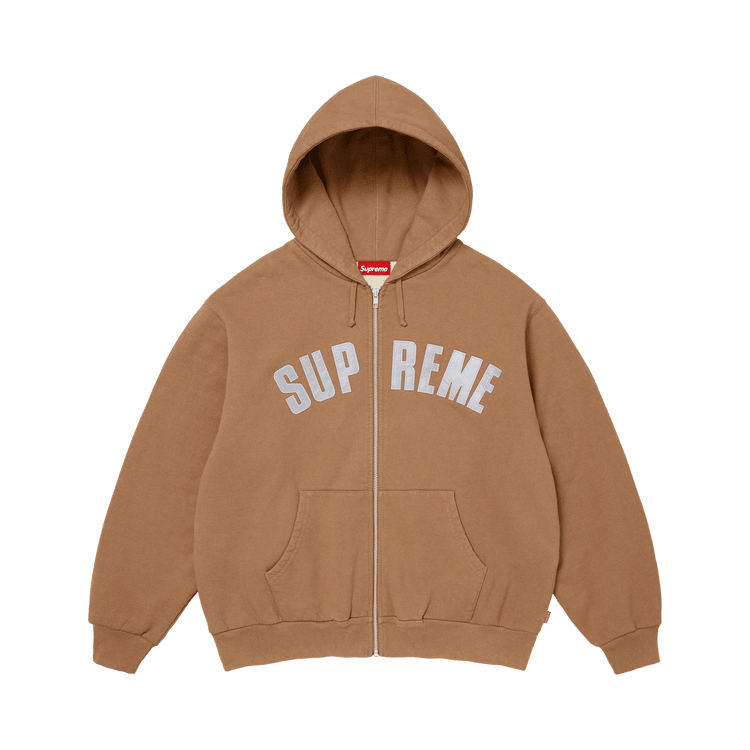 Supreme Arc Thermal Lined Zip Up Hooded Sweatshirt Light Brown - Im Your Wardrobe