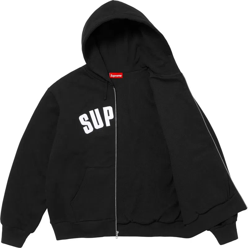 Supreme Arc Thermal Zip Up Hooded Sweatshirt (FW24) Black - Im Your Wardrobe