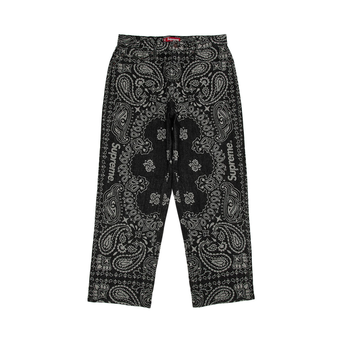 Supreme Bandana Jacquard Baggy Jean Black - Im Your Wardrobe