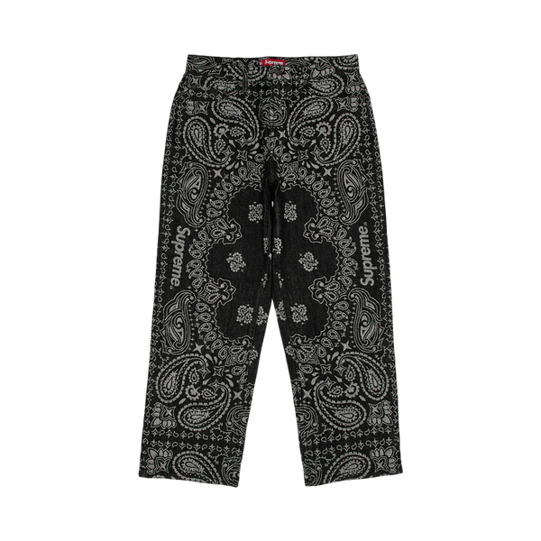 Supreme Bandana Jacquard Baggy Jean Black - Im Your Wardrobe