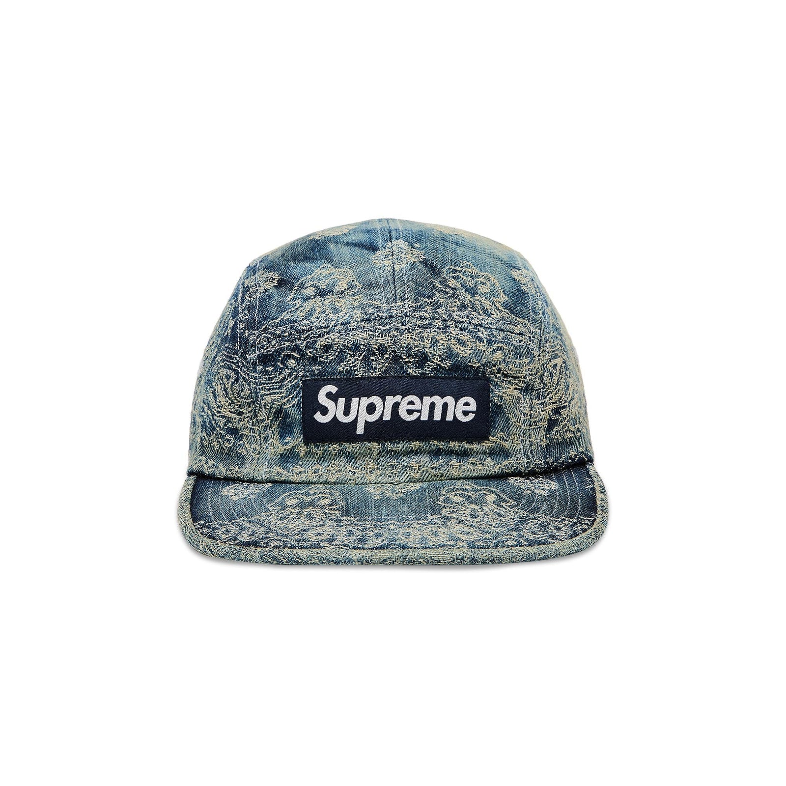 Supreme Bandana Jacquard Denim Camp Cap Blue (SS25) - Im Your Wardrobe