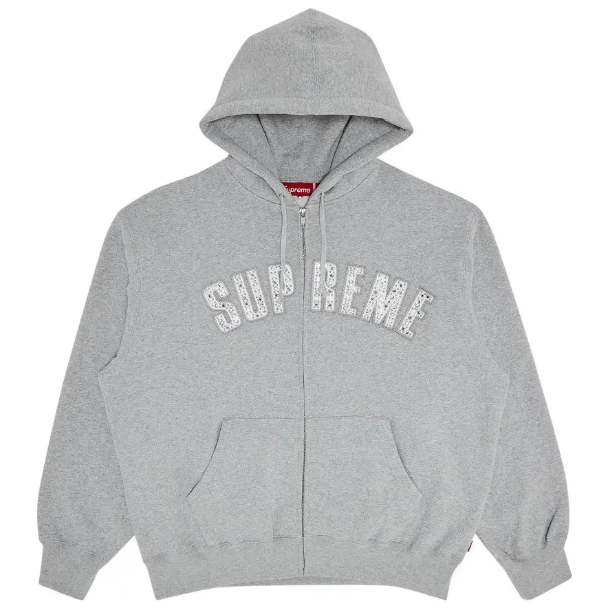 Supreme b.b. Simon Zip Up Hooded Sweatshirt 'Heather Grey' (SS25) - Im Your Wardrobe