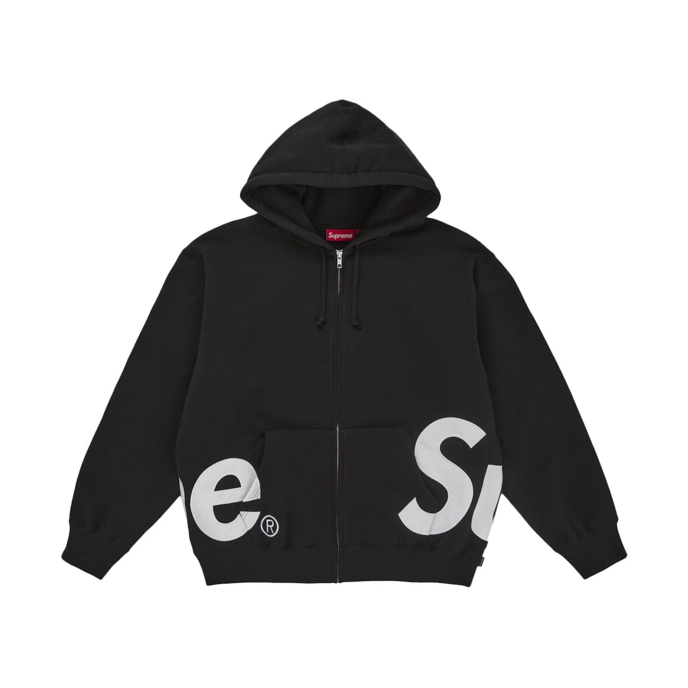 Supreme Big Logo Zip Up Hooded Sweatshirt Black - Im Your Wardrobe