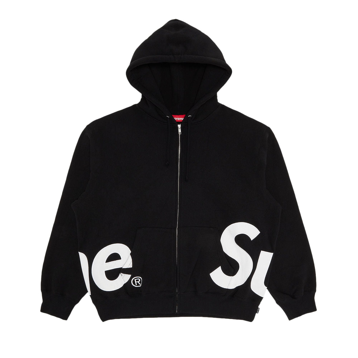 Supreme Big Logo Zip Up Hooded Sweatshirt Black - Im Your Wardrobe