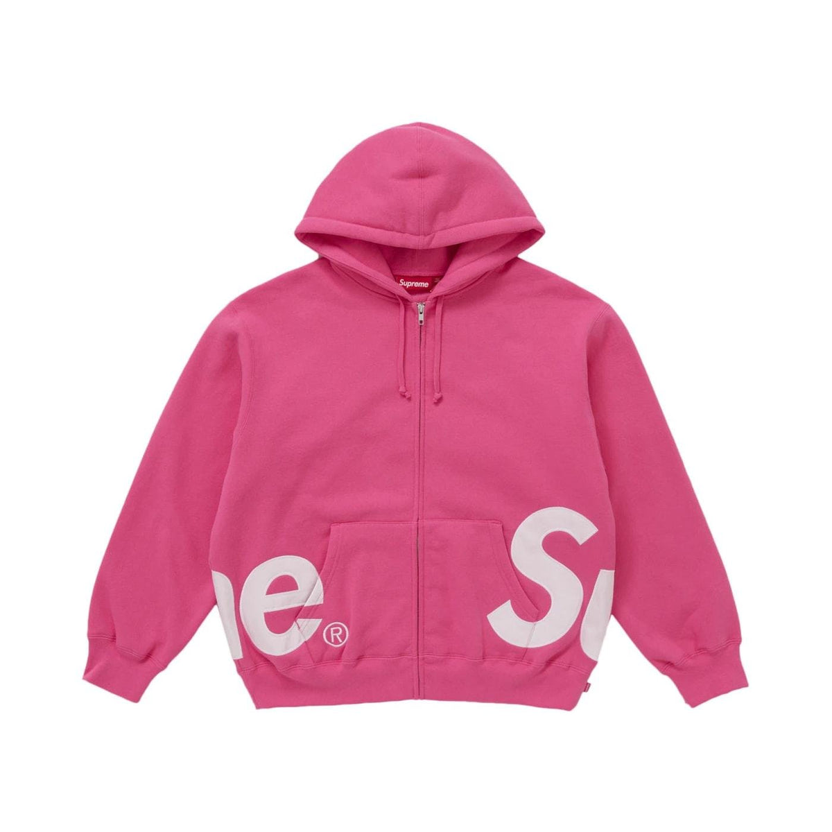 Supreme Big Logo Zip Up Hooded Sweatshirt Magenta - Im Your Wardrobe