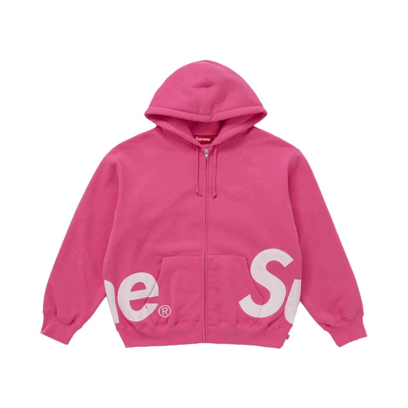 Supreme Big Logo Zip Up Hooded Sweatshirt Magenta - Im Your Wardrobe