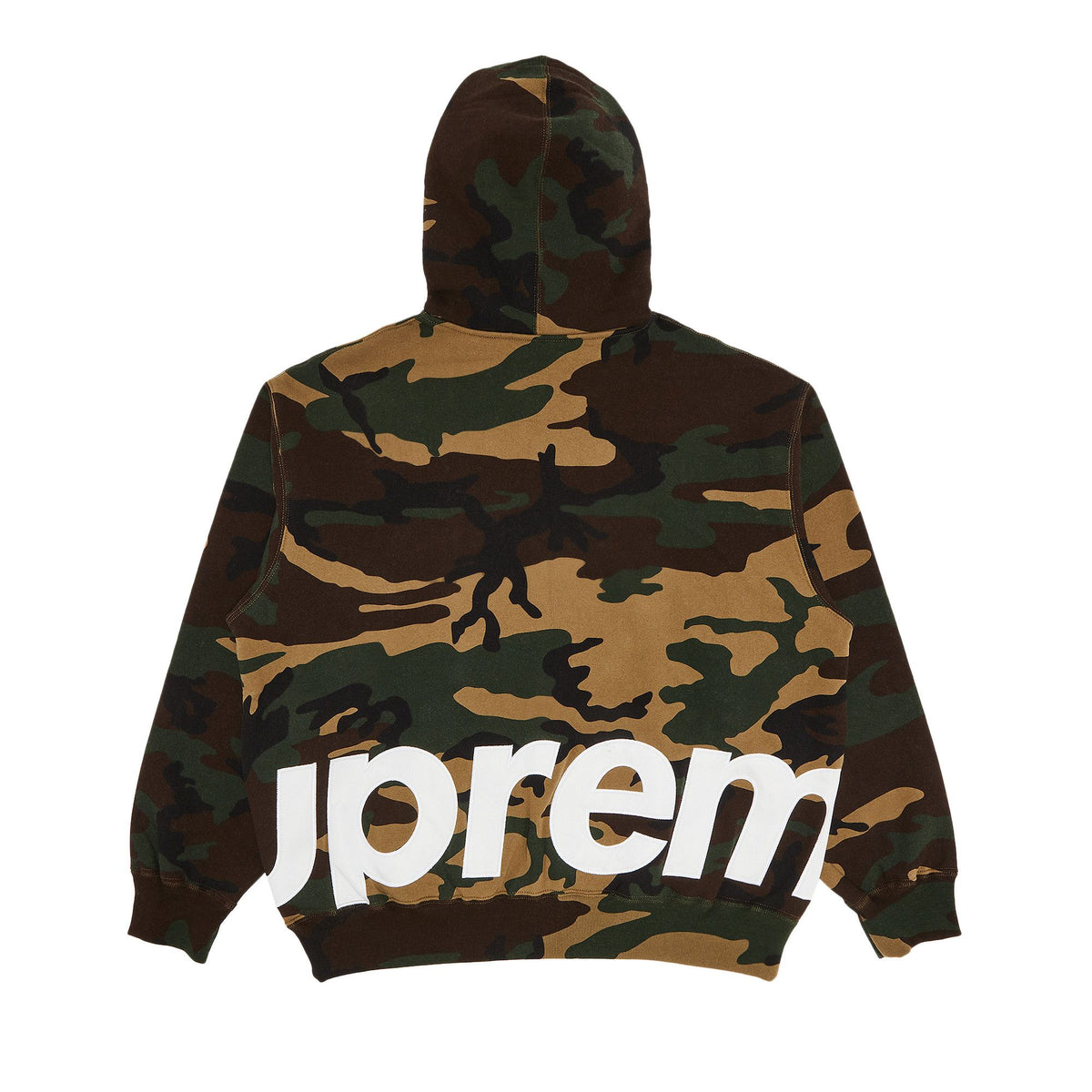 Supreme Big Logo Zip Up Hooded Sweatshirt Woodland Camo - Im Your Wardrobe