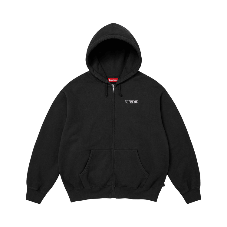 Supreme Blessed Appliqué Zip Up Hooded Sweatshirt Black - Im Your Wardrobe