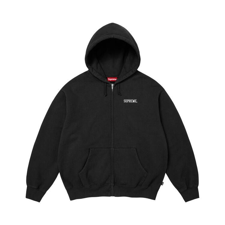 Supreme Blessed Appliqué Zip Up Hooded Sweatshirt Black - Im Your Wardrobe