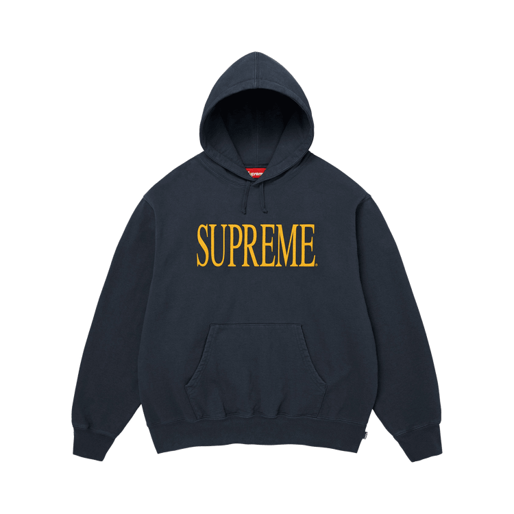 Supreme Capital Hooded Sweatshirt Navy - Im Your Wardrobe
