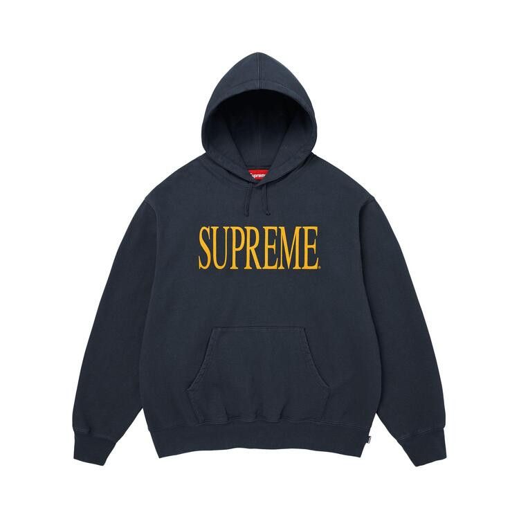 Supreme Capital Hooded Sweatshirt Navy - Im Your Wardrobe
