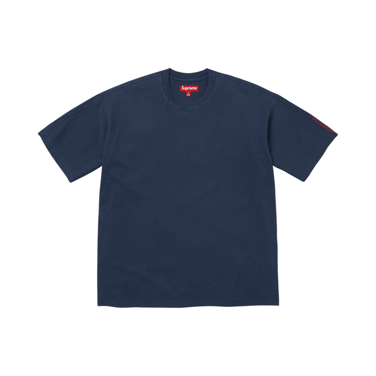 Supreme Checkerboard Intarsia Short-Sleeve Top Navy - Im Your Wardrobe