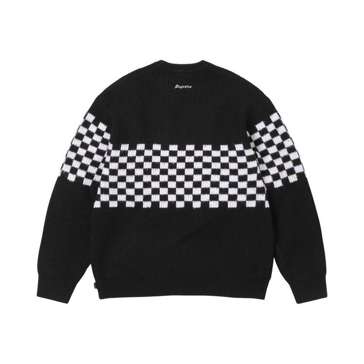 Supreme Checkerboard Pilled Sweater Black - Im Your Wardrobe