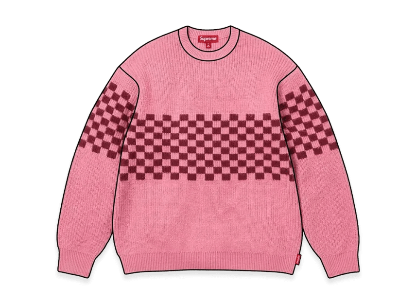 Supreme Checkerboard Pilled Sweater Pink - Im Your Wardrobe