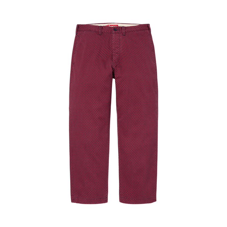 Supreme Chino Pant Red Checkerboard - Im Your Wardrobe