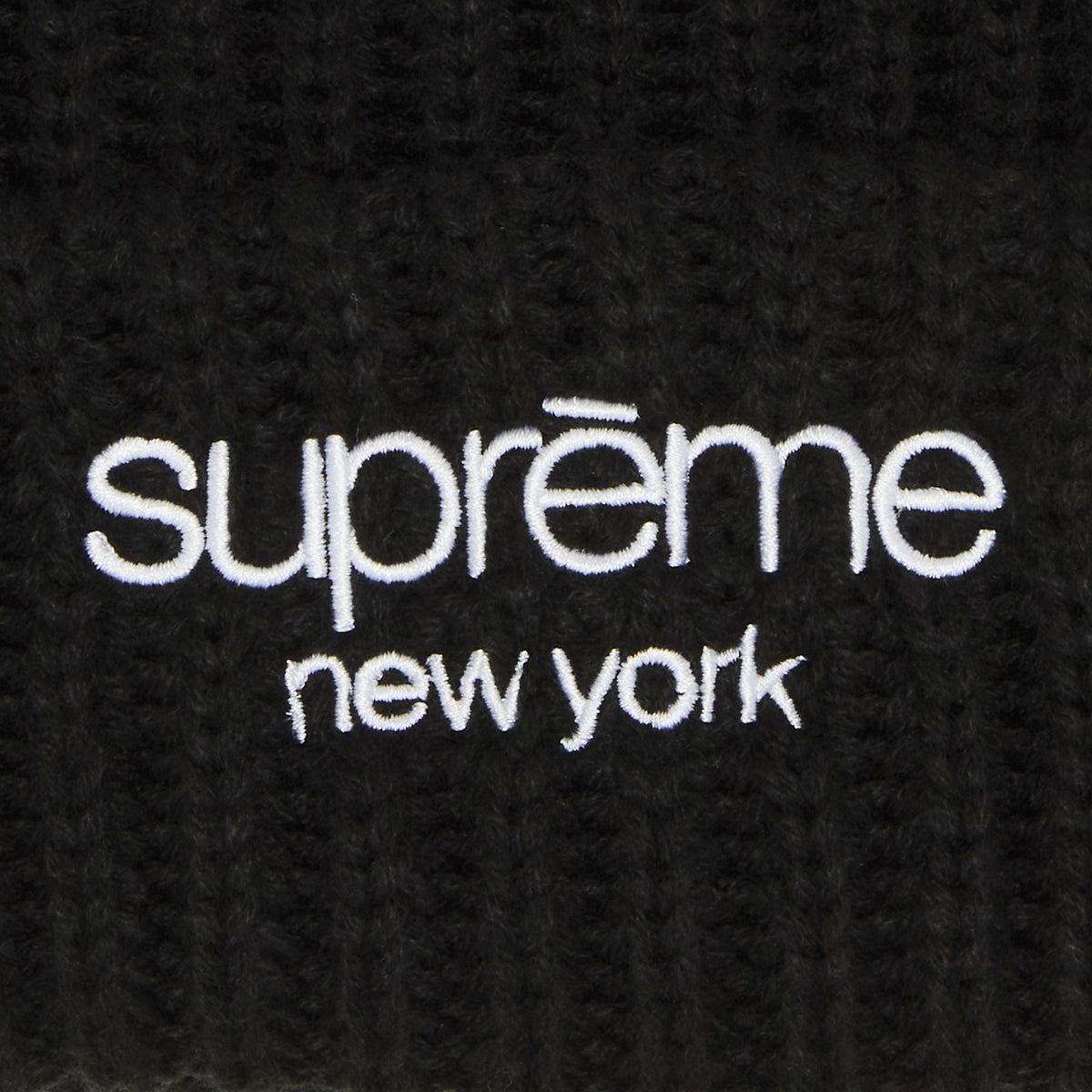 Supreme Classic Logo Chunky Ribbed Beanie Black - Im Your Wardrobe