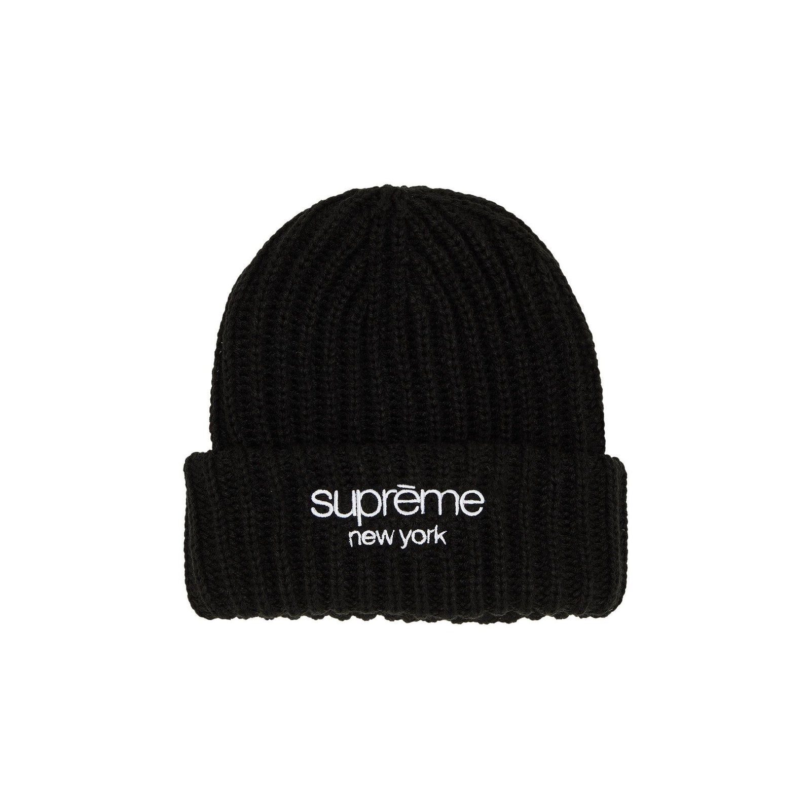 Supreme Classic Logo Chunky Ribbed Beanie Black - Im Your Wardrobe