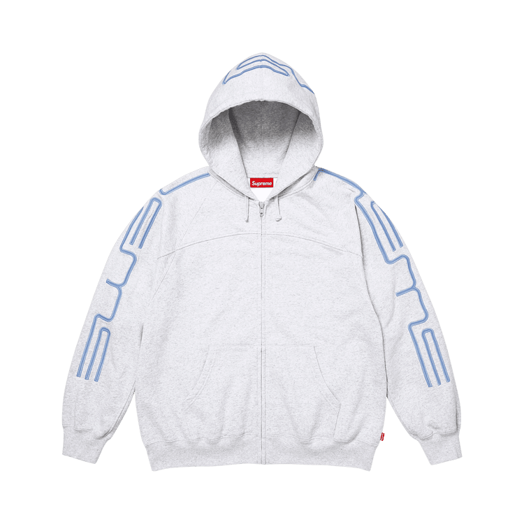 Supreme Connect Zip Up Hooded Sweatshirt Ash Grey - Im Your Wardrobe