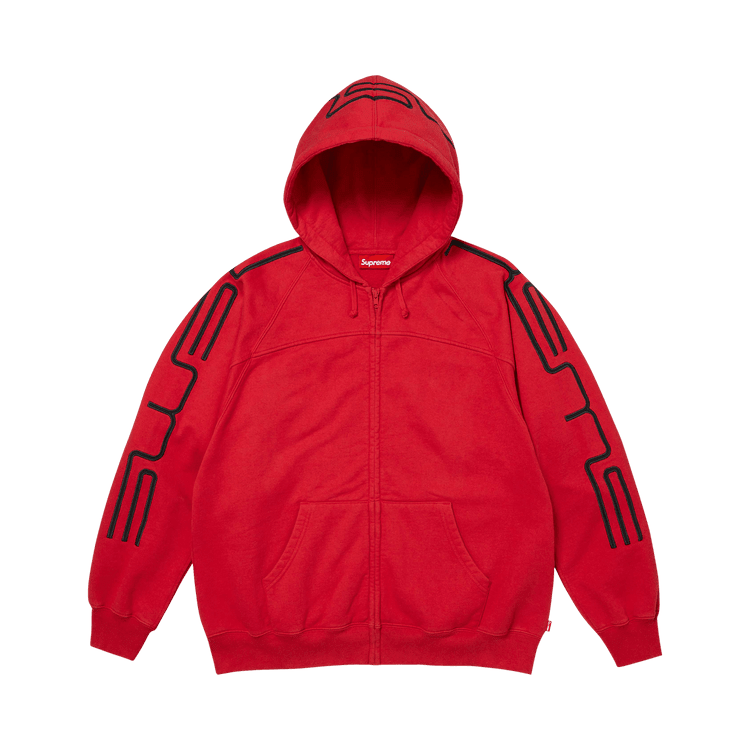 Supreme Connect Zip Up Hooded Sweatshirt Red - Im Your Wardrobe