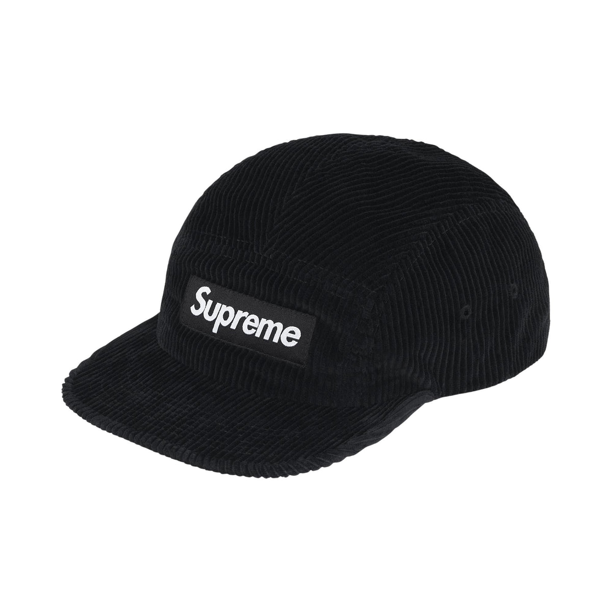 Supreme Corduroy Camp Cap (SS25) Black - Im Your Wardrobe