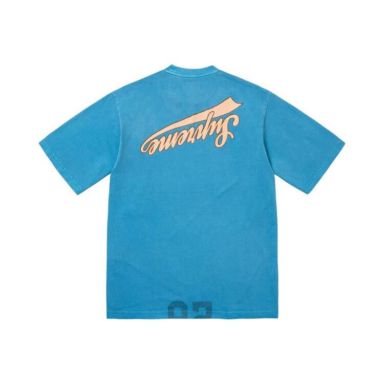 Supreme Cracked Flipped Short-Sleeve Top Blue - Im Your Wardrobe
