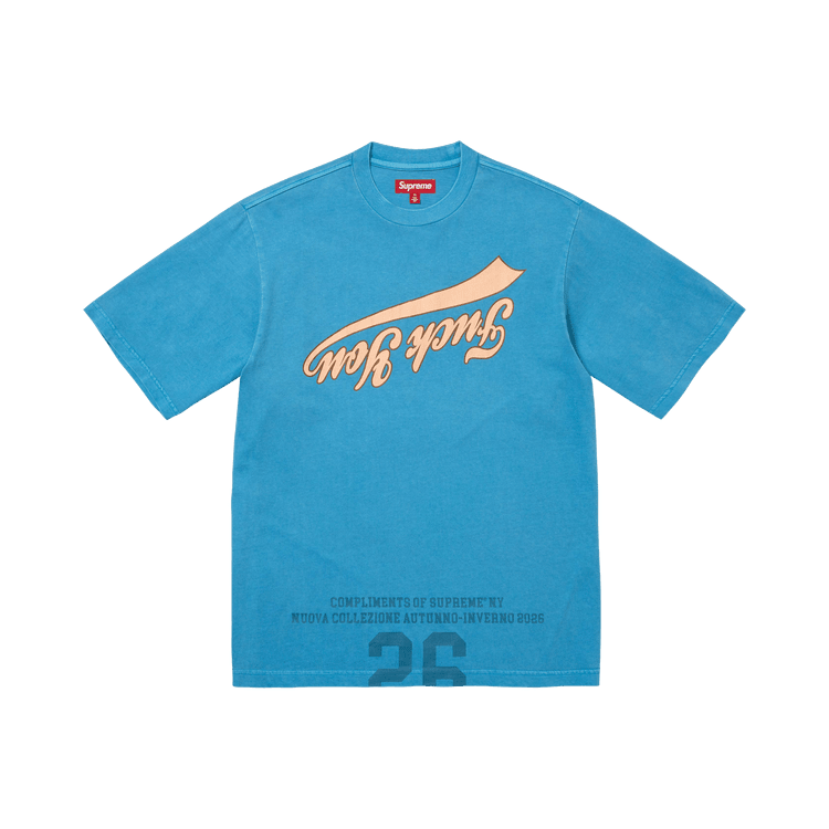 Supreme Cracked Flipped Short-Sleeve Top Blue - Im Your Wardrobe