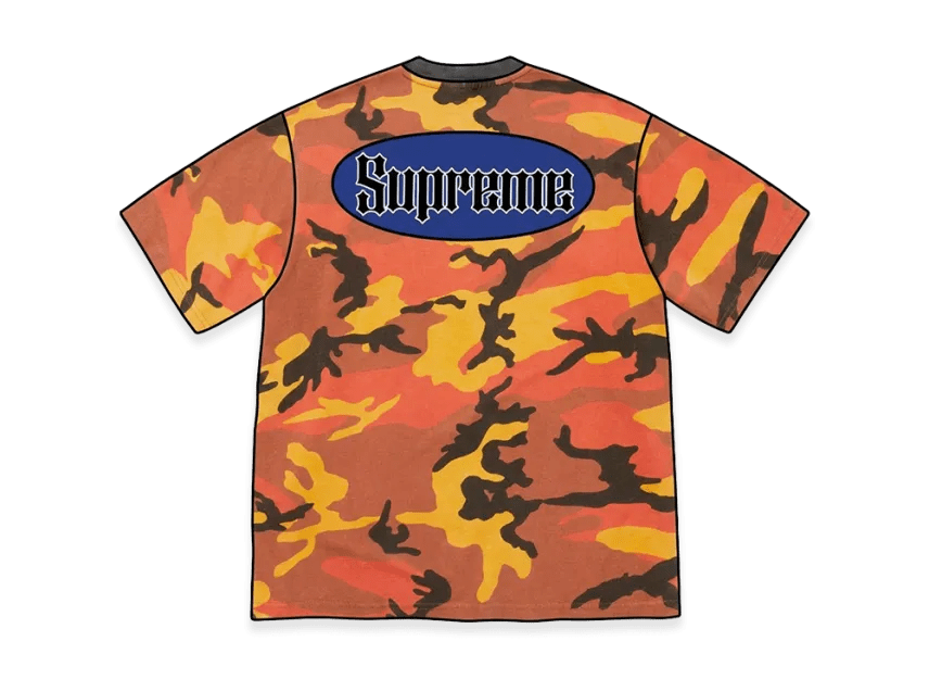 Supreme Cracked Pocket S/S Top Orange Camo - Im Your Wardrobe