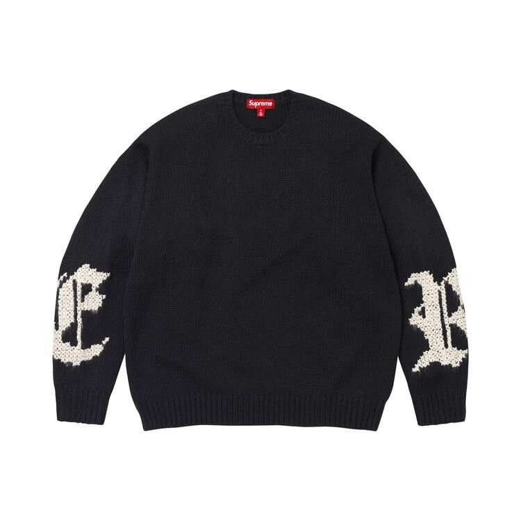 Supreme Cross Stitch Logo Sweater Black - Im Your Wardrobe